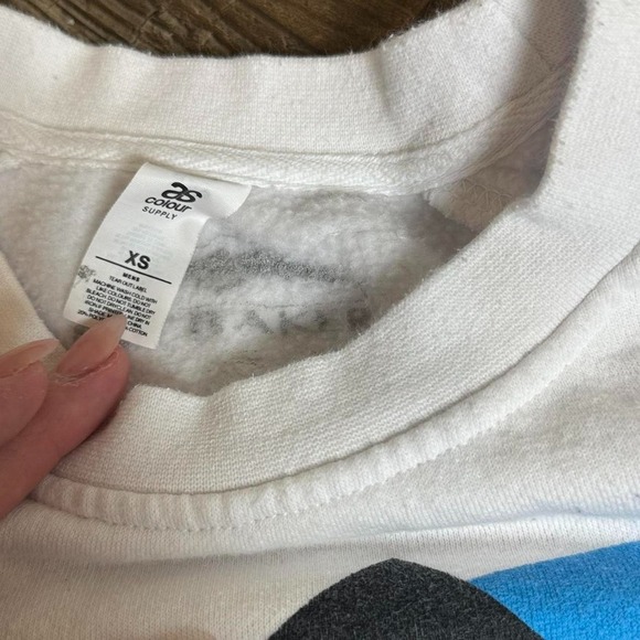 Vintage 80s White Ski Crewneck Sweatshirt – XS Fleece Pullover Winter Retro Apre - Picture 3 of 4